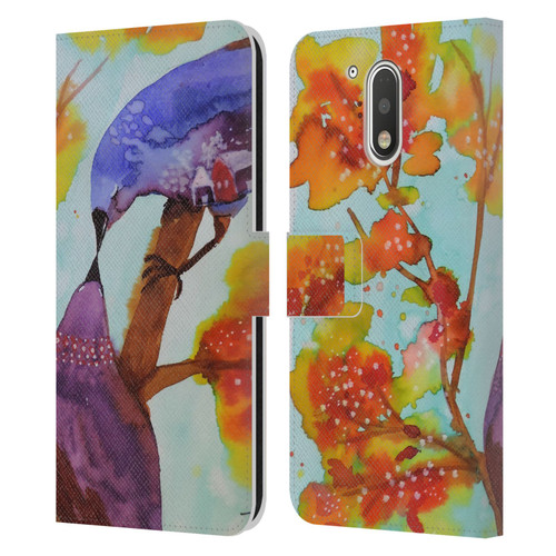 Sylvie Demers Birds 3 Kissing Leather Book Wallet Case Cover For Motorola Moto G41