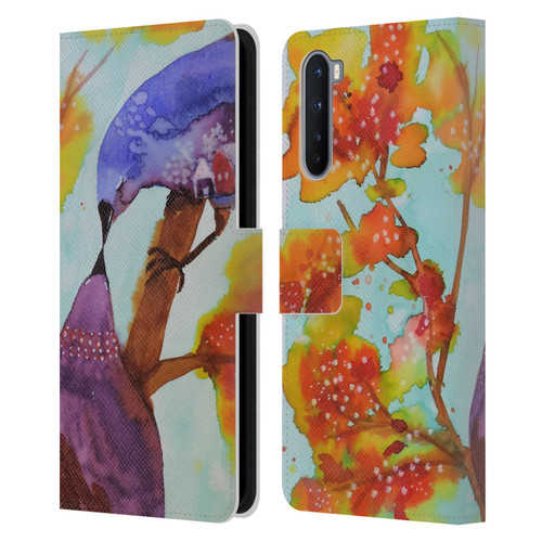 Sylvie Demers Birds 3 Kissing Leather Book Wallet Case Cover For OnePlus Nord 5G