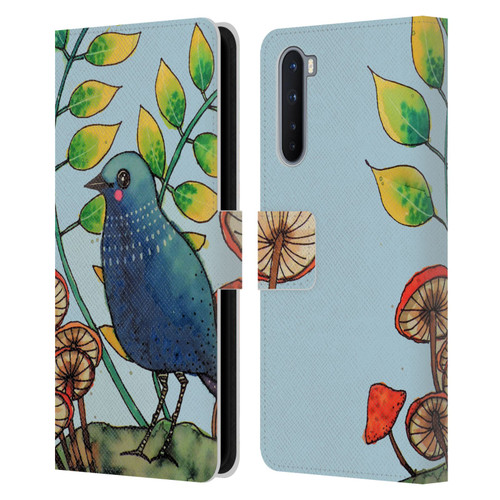 Sylvie Demers Birds 3 Teary Blue Leather Book Wallet Case Cover For OnePlus Nord 5G