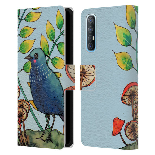 Sylvie Demers Birds 3 Teary Blue Leather Book Wallet Case Cover For OPPO Find X2 Neo 5G