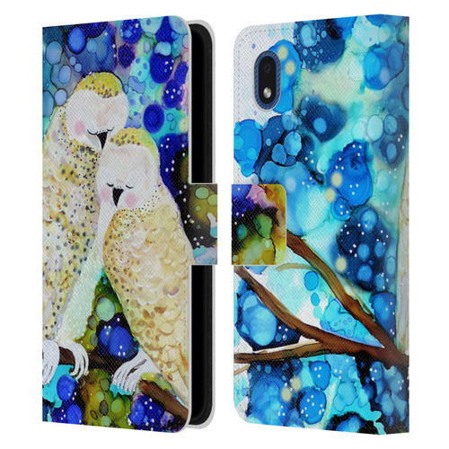 Sylvie Demers Birds 3 Owls Leather Book Wallet Case Cover For Samsung Galaxy A01 Core (2020)