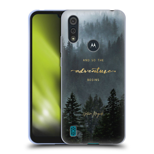 Nature Magick So The Adventure Begins Quote Trees Soft Gel Case for Motorola Moto E6s (2020)
