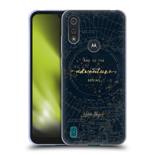 Nature Magick So The Adventure Begins Quote Star Map Soft Gel Case for Motorola Moto E6s (2020)