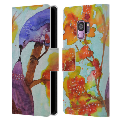 Sylvie Demers Birds 3 Kissing Leather Book Wallet Case Cover For Samsung Galaxy S9