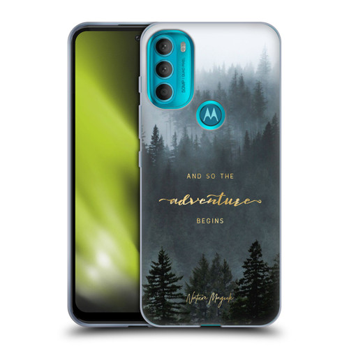 Nature Magick So The Adventure Begins Quote Trees Soft Gel Case for Motorola Moto G71 5G