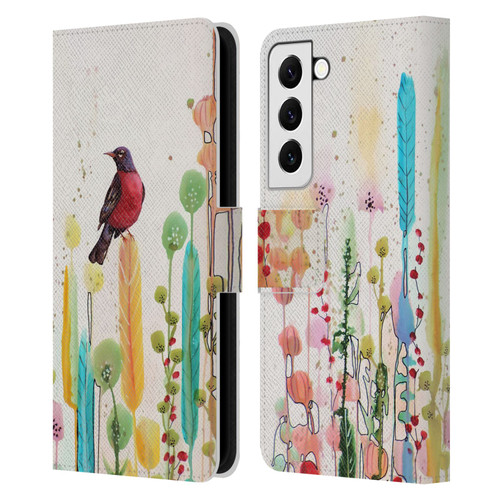 Sylvie Demers Birds 3 Scarlet Leather Book Wallet Case Cover For Samsung Galaxy S22 5G