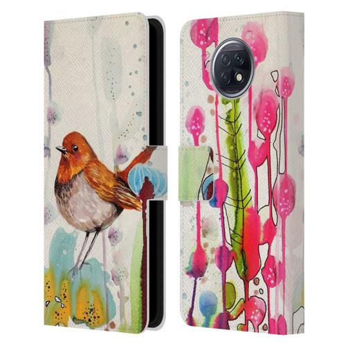 Sylvie Demers Birds 3 Sienna Leather Book Wallet Case Cover For Xiaomi Redmi Note 9T 5G