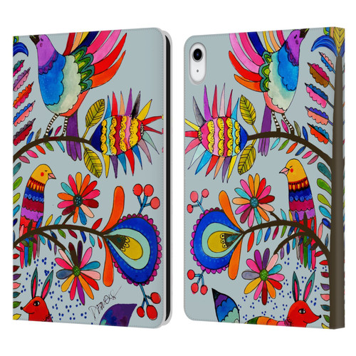 Sylvie Demers Floral Otomi Colors Leather Book Wallet Case Cover For Apple iPad 10.9 (2022)