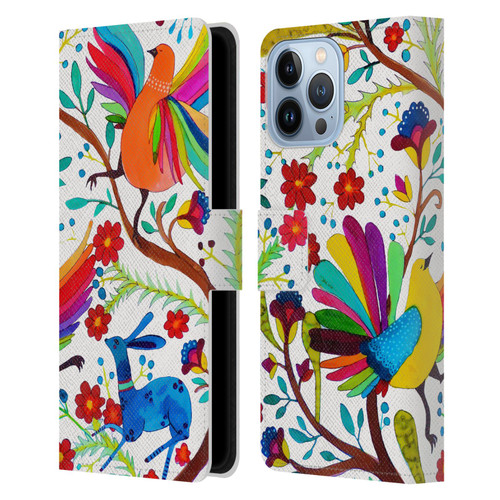 Sylvie Demers Floral Rainbow Wings Leather Book Wallet Case Cover For Apple iPhone 13 Pro Max