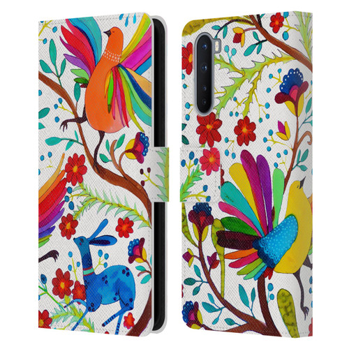 Sylvie Demers Floral Rainbow Wings Leather Book Wallet Case Cover For OnePlus Nord 5G