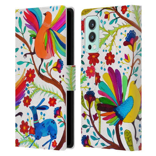 Sylvie Demers Floral Rainbow Wings Leather Book Wallet Case Cover For OnePlus Nord 2 5G