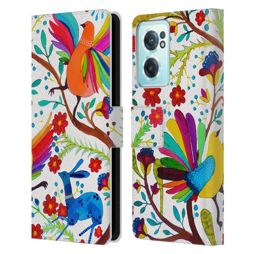 Sylvie Demers Floral Rainbow Wings Leather Book Wallet Case Cover For OnePlus Nord CE 2 5G