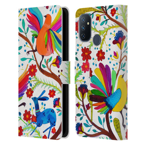 Sylvie Demers Floral Rainbow Wings Leather Book Wallet Case Cover For OnePlus Nord N100