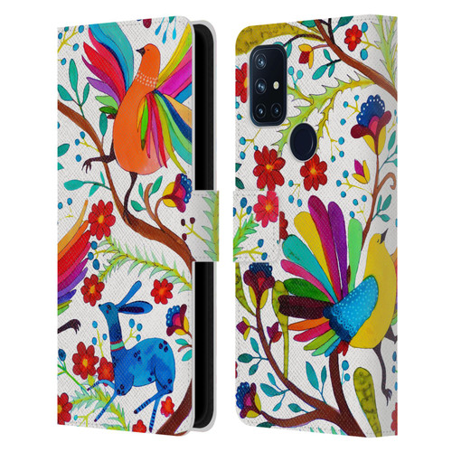 Sylvie Demers Floral Rainbow Wings Leather Book Wallet Case Cover For OnePlus Nord N10 5G