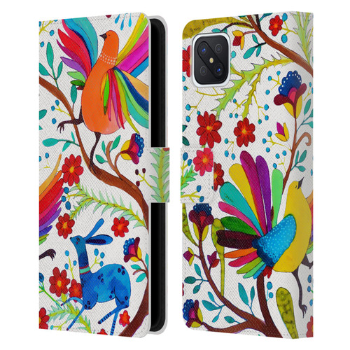 Sylvie Demers Floral Rainbow Wings Leather Book Wallet Case Cover For OPPO Reno4 Z 5G