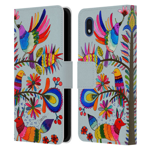 Sylvie Demers Floral Otomi Colors Leather Book Wallet Case Cover For Samsung Galaxy A01 Core (2020)