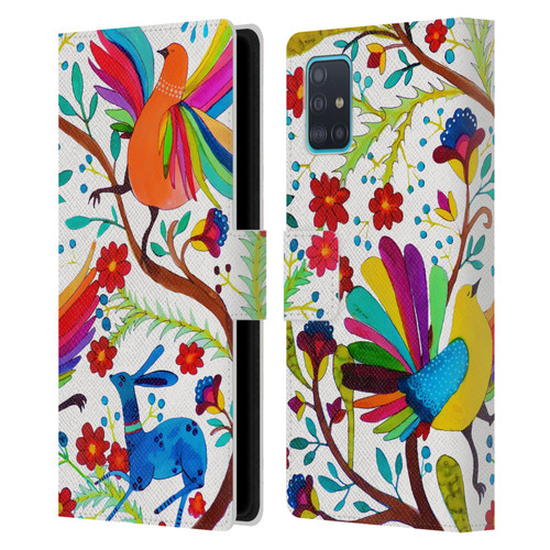 Sylvie Demers Floral Rainbow Wings Leather Book Wallet Case Cover For Samsung Galaxy A51 (2019)