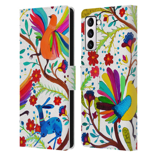 Sylvie Demers Floral Rainbow Wings Leather Book Wallet Case Cover For Samsung Galaxy S21+ 5G