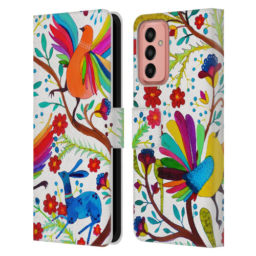 Sylvie Demers Floral Rainbow Wings Leather Book Wallet Case Cover For Samsung Galaxy M13 (2022)
