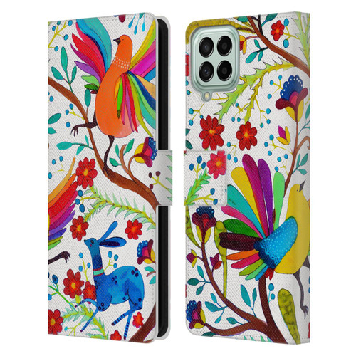 Sylvie Demers Floral Rainbow Wings Leather Book Wallet Case Cover For Samsung Galaxy M33 (2022)