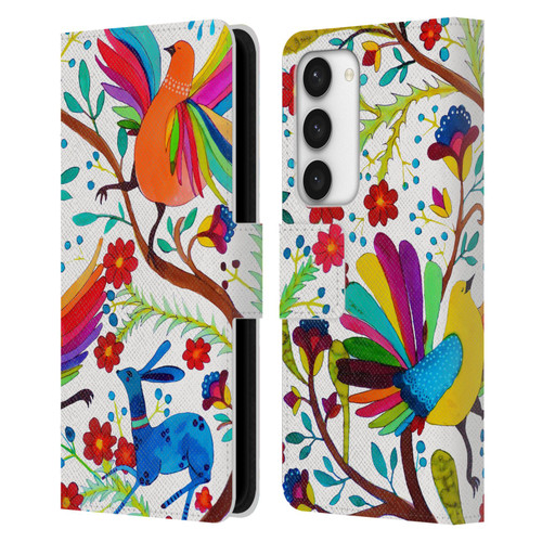 Sylvie Demers Floral Rainbow Wings Leather Book Wallet Case Cover For Samsung Galaxy S23 5G