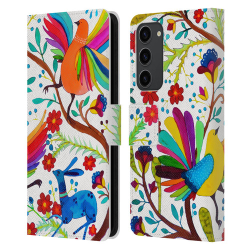 Sylvie Demers Floral Rainbow Wings Leather Book Wallet Case Cover For Samsung Galaxy S23+ 5G
