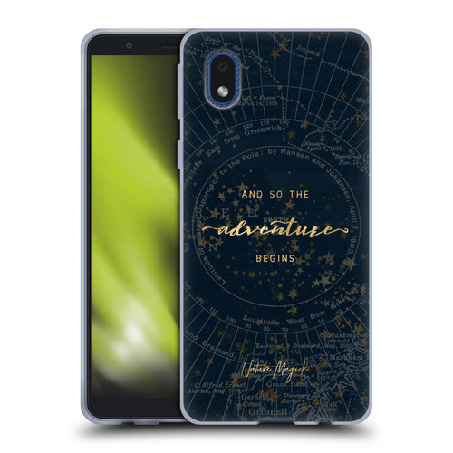 Nature Magick So The Adventure Begins Quote Star Map Soft Gel Case for Samsung Galaxy A01 Core (2020)