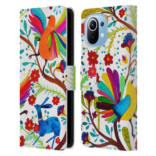 Sylvie Demers Floral Rainbow Wings Leather Book Wallet Case Cover For Xiaomi Mi 11