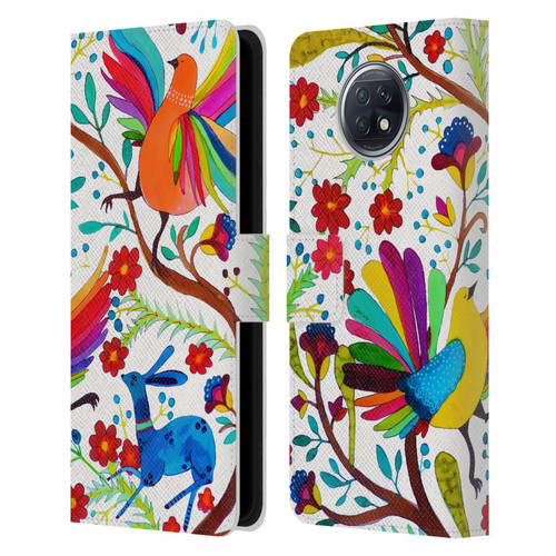 Sylvie Demers Floral Rainbow Wings Leather Book Wallet Case Cover For Xiaomi Redmi Note 9T 5G