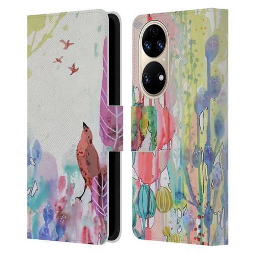 Sylvie Demers Nature Wings Leather Book Wallet Case Cover For Huawei P50