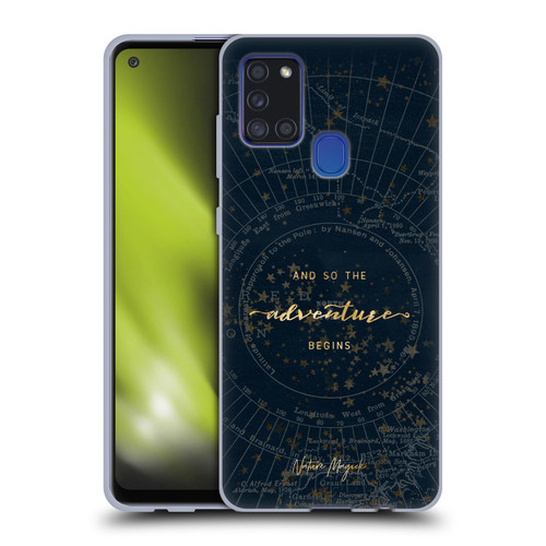 Nature Magick So The Adventure Begins Quote Star Map Soft Gel Case for Samsung Galaxy A21s (2020)