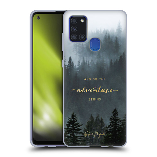 Nature Magick So The Adventure Begins Quote Trees Soft Gel Case for Samsung Galaxy A21s (2020)