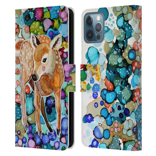 Sylvie Demers Nature Deer Leather Book Wallet Case Cover For Apple iPhone 12 / iPhone 12 Pro