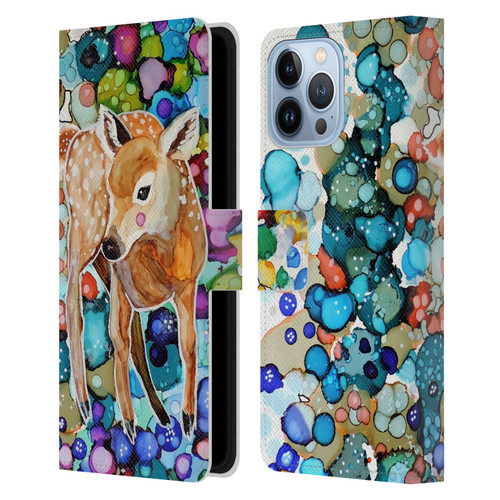 Sylvie Demers Nature Deer Leather Book Wallet Case Cover For Apple iPhone 13 Pro Max