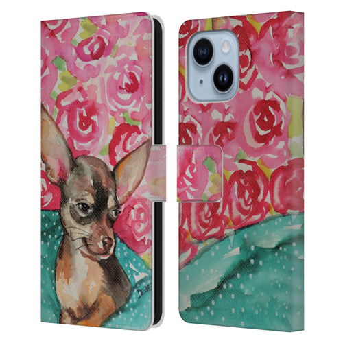 Sylvie Demers Nature Chihuahua Leather Book Wallet Case Cover For Apple iPhone 14 Plus
