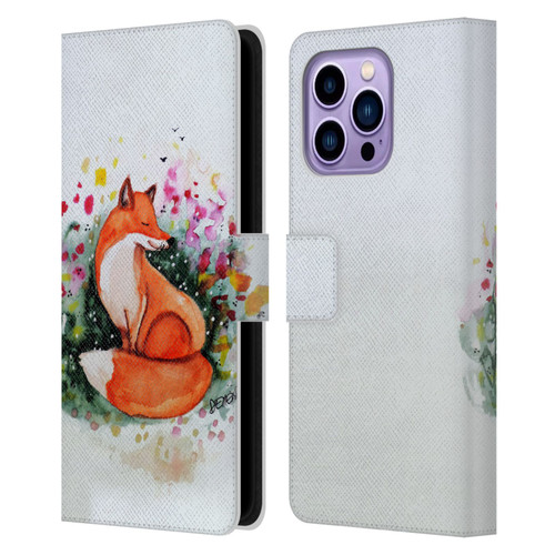 Sylvie Demers Nature Fox Beauty Leather Book Wallet Case Cover For Apple iPhone 14 Pro Max