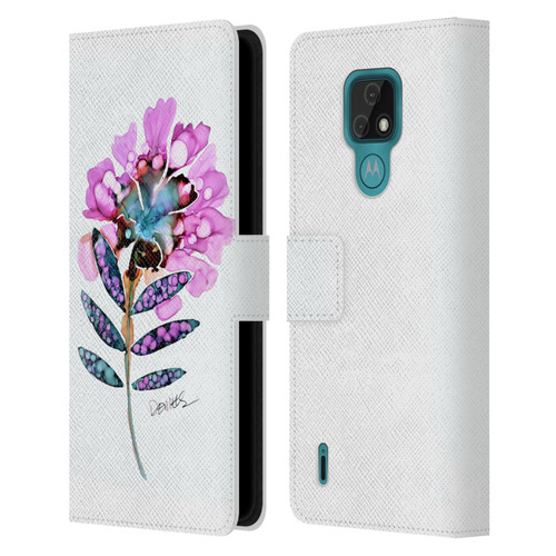 Sylvie Demers Nature Fleur Leather Book Wallet Case Cover For Motorola Moto E7