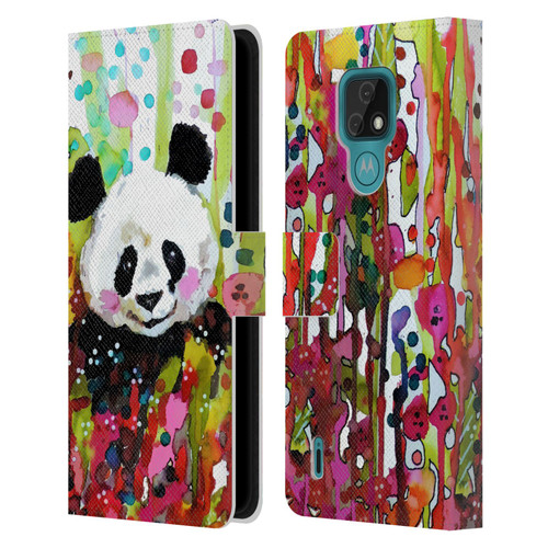 Sylvie Demers Nature Panda Leather Book Wallet Case Cover For Motorola Moto E7