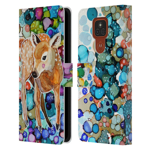 Sylvie Demers Nature Deer Leather Book Wallet Case Cover For Motorola Moto E7 Plus