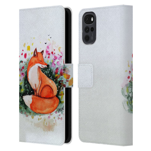 Sylvie Demers Nature Fox Beauty Leather Book Wallet Case Cover For Motorola Moto G22