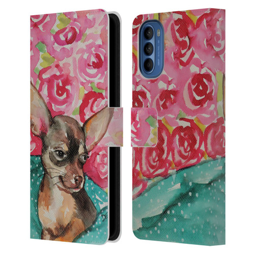 Sylvie Demers Nature Chihuahua Leather Book Wallet Case Cover For Motorola Moto G41