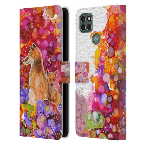 Sylvie Demers Nature Mother Fox Leather Book Wallet Case Cover For Motorola Moto G9 Power