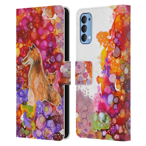 Sylvie Demers Nature Mother Fox Leather Book Wallet Case Cover For OPPO Reno 4 5G