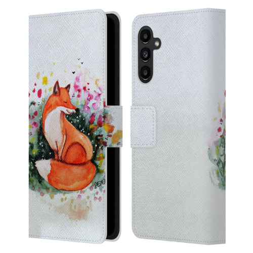 Sylvie Demers Nature Fox Beauty Leather Book Wallet Case Cover For Samsung Galaxy A13 5G (2021)