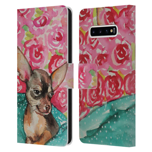 Sylvie Demers Nature Chihuahua Leather Book Wallet Case Cover For Samsung Galaxy S10+ / S10 Plus