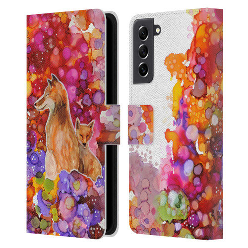 Sylvie Demers Nature Mother Fox Leather Book Wallet Case Cover For Samsung Galaxy S21 FE 5G