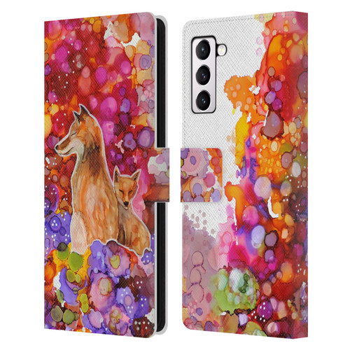Sylvie Demers Nature Mother Fox Leather Book Wallet Case Cover For Samsung Galaxy S21+ 5G