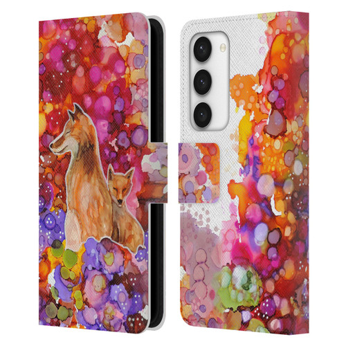 Sylvie Demers Nature Mother Fox Leather Book Wallet Case Cover For Samsung Galaxy S23 5G