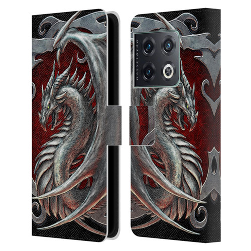 Christos Karapanos Dragons 2 Talisman Silver Leather Book Wallet Case Cover For OnePlus 10 Pro