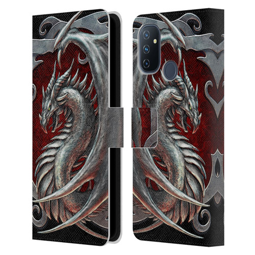 Christos Karapanos Dragons 2 Talisman Silver Leather Book Wallet Case Cover For OnePlus Nord N100